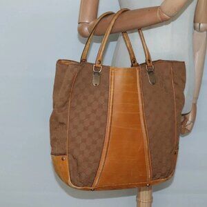 GUCCI GG Canvas Tote Bag Outlet Beige Gold Auth